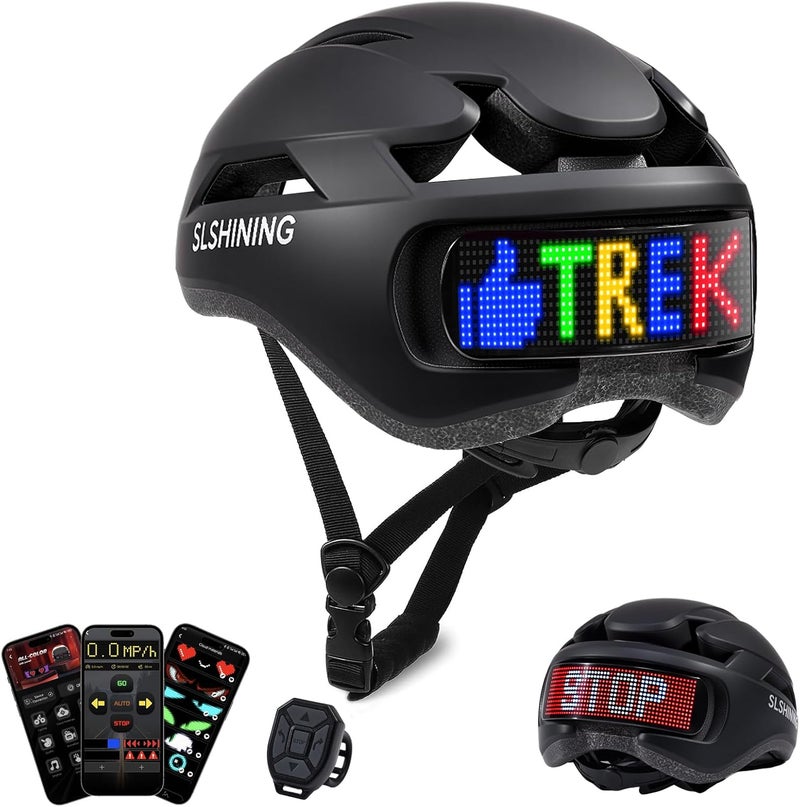 asteron Bike Helmet, Bicycle Helmets with Light, 360° High Visibility LED Display, Lightweight Adjustable Mountain Bike Helmet with Turn Signals, Smart APP Controlled, Helmets for Adults, Youth, Men & Women - Image 1